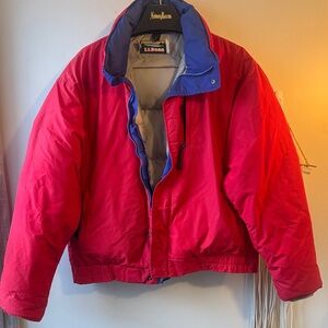 EUC Vintage L.L Bean Red Down-Filled Puffer Jacket Large Unisex